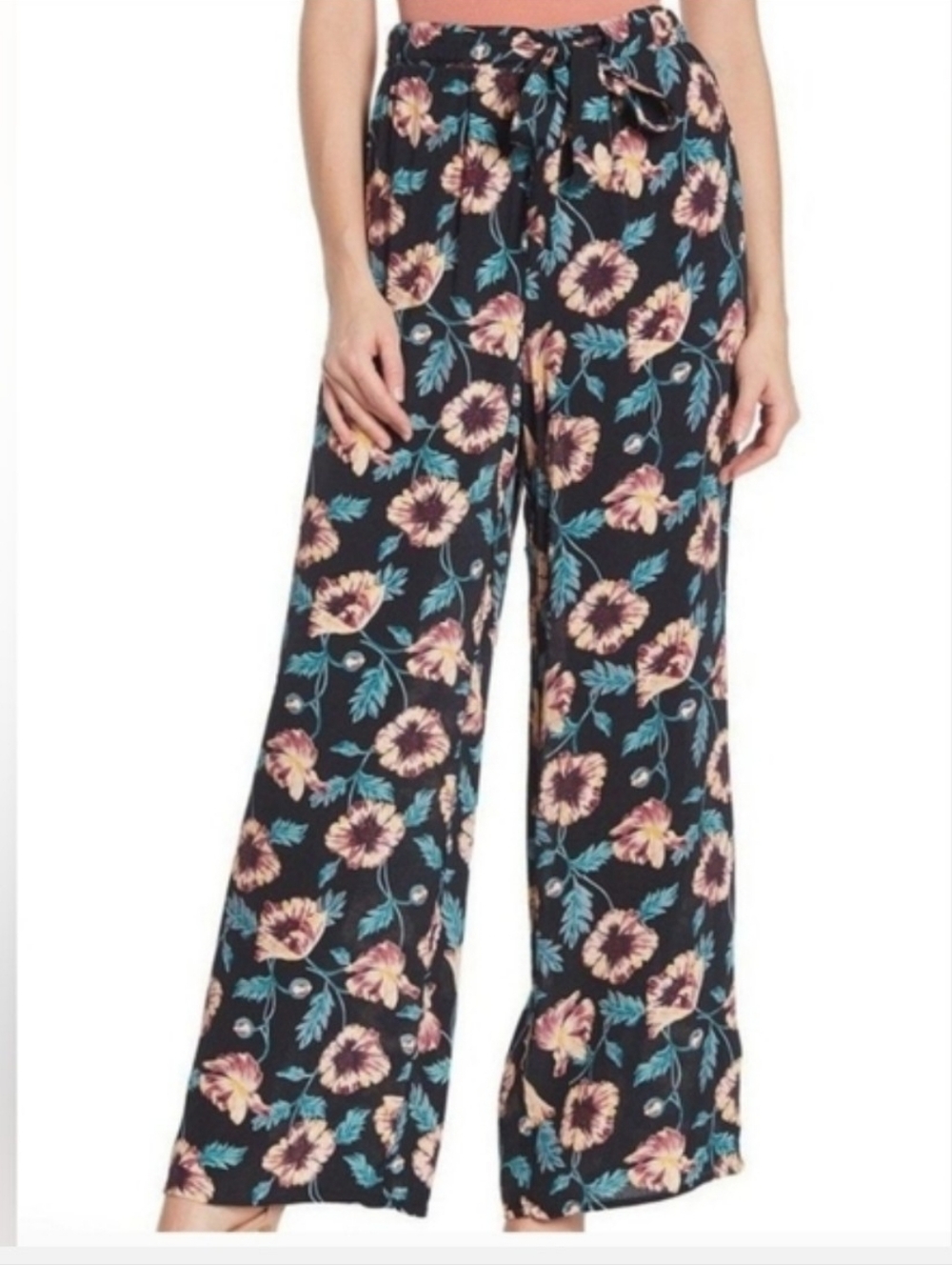 NWT! Chic Spring Resort Floral Women's Boho Relaxed Wide-Leg Ravenel Pant Small - Picture 13 of 15